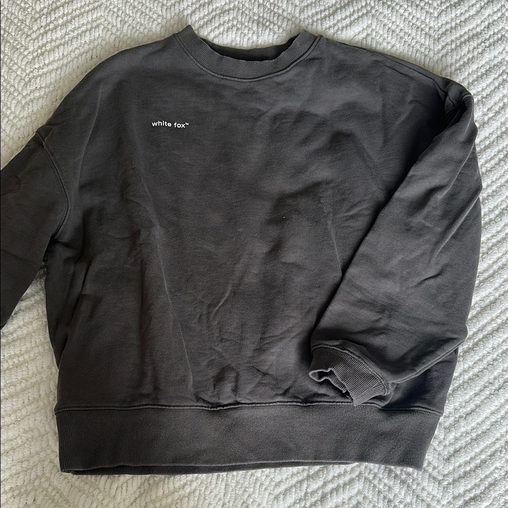 White Fox Boutique Dark Grey Crewneck Sweater